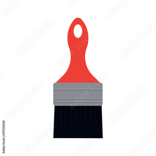 Paint brush icon. Construction work repair and reconstruction theme. Isolated design. Vector illustration