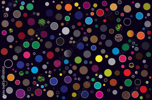 Circle Pattern In Multi Color (Yellow, Pink, Orange, Purple, Green, Red, White) With Circular Patterns Fully Editable and Scalable