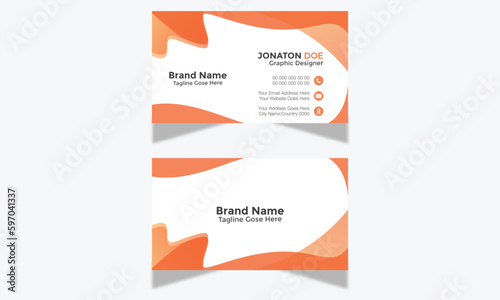 Modern Corporate and Creative Business Card Design Template Double-sided -Horizontal Name Card Simple and Clean Visiting  Card Vector illustration Colorful Business Card