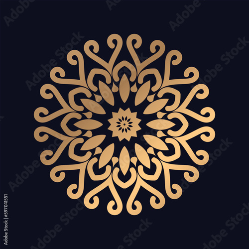 Asthetic Gold Color Royal Mandala Design Vector for Background © tanvir enayet
