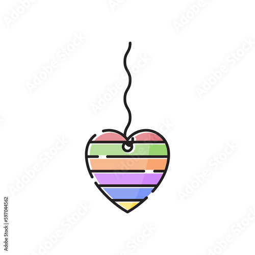 colorful love locket symbol icon design