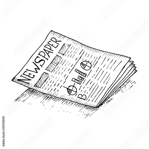 newspaper with vector and illustration