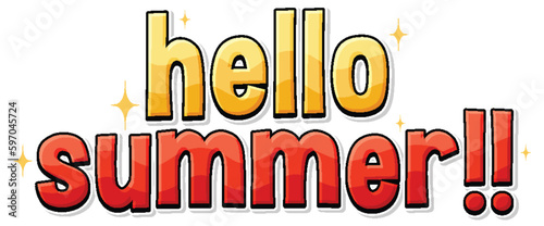 Hello summer text for banner or poster design