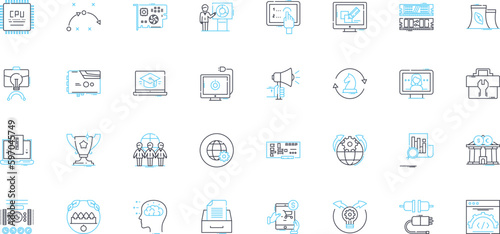 Online commerce linear icons set. E-commerce, Shopping, Transactions, Marketplace, Online retail, Digital storefront, Sales line vector and concept signs. Transactions,Purchases,Ordering Generative AI