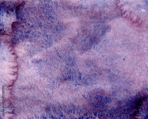 Abstract hand painted violet blue, purple watercolor on textured background