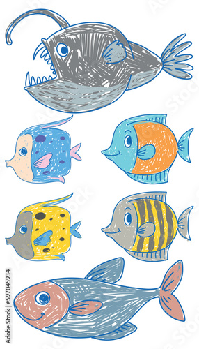 Set of marine creature