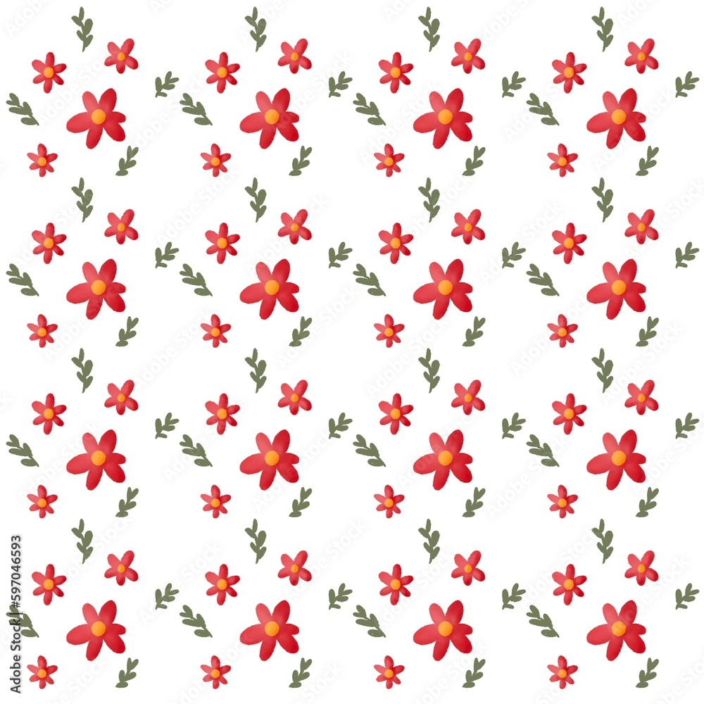 pattern with red flowers