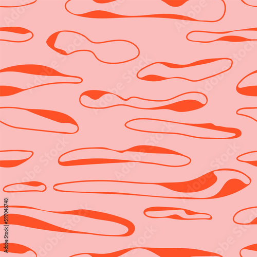 Vector illustration of organic repeated surface design. Seamless pattern of free abstract shapes for wrapping, packaging, fabric, textile, wallpaper