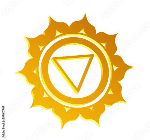 Vector illustration of 3D effect Manipura chakra symbol