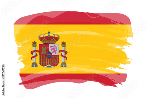 Brush stroke flag of SPAIN