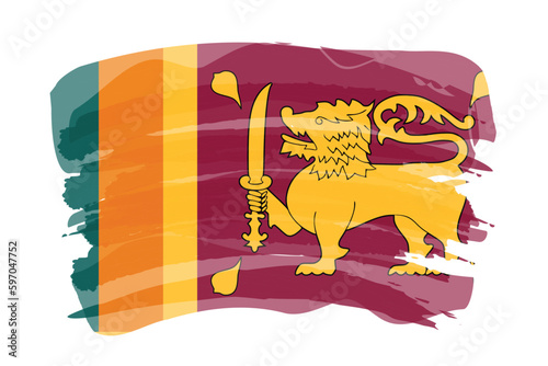 Brush stroke flag of SRI LANKA