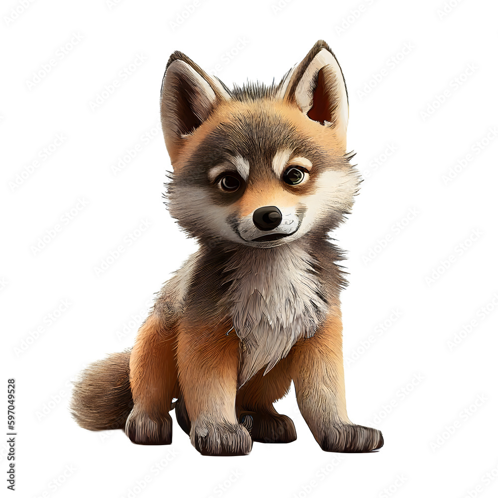 Cartoon cute wolf isolated Cartoon cute wolf isolated