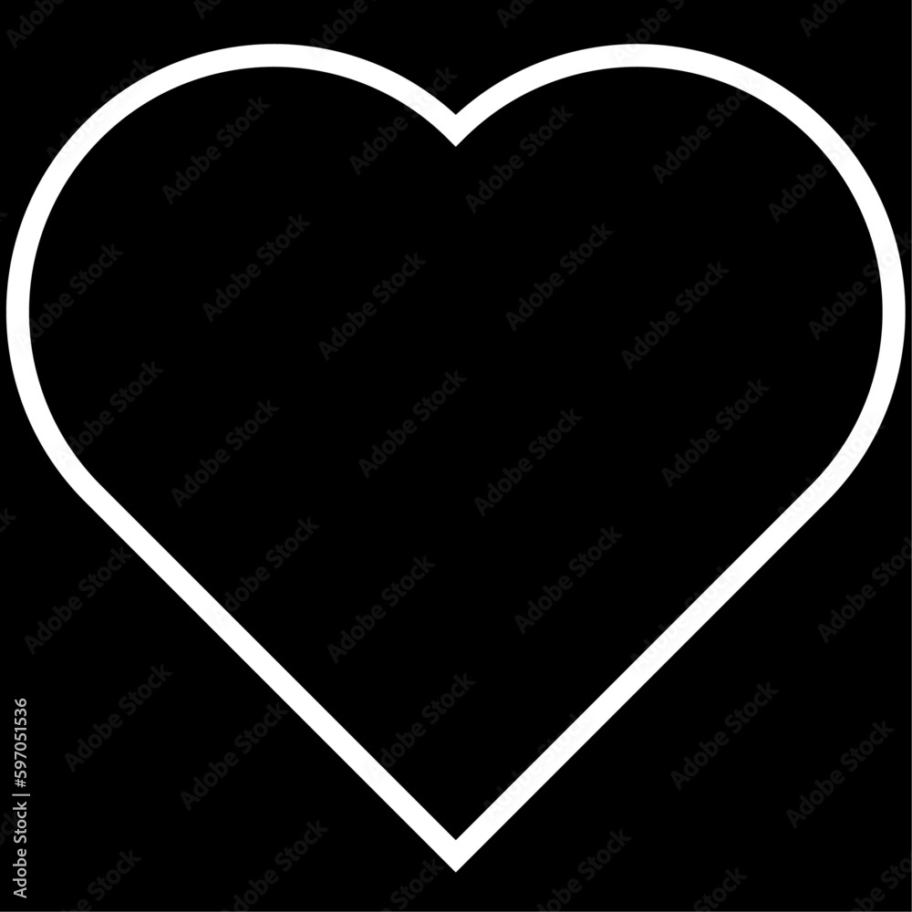 Φωτογραφία Heart icon, beautiful flat style white outline color Valentine's Day symbol, perfect shape love object, happy thoughts, health or life illustration for web, app, mobile, UI, game