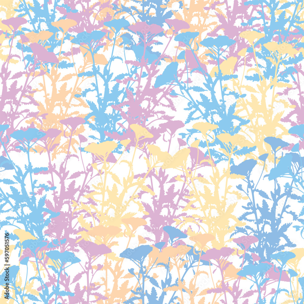 seamless multicolour camouflage with mixed trees pattern background for fashion fabric