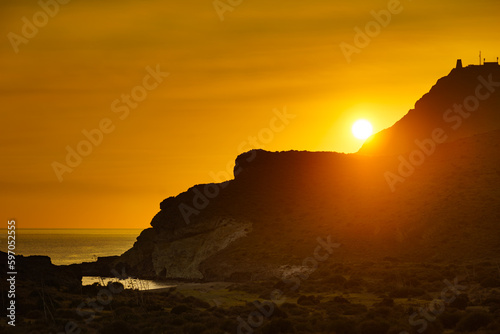 Coast landscape at sunset in Spain