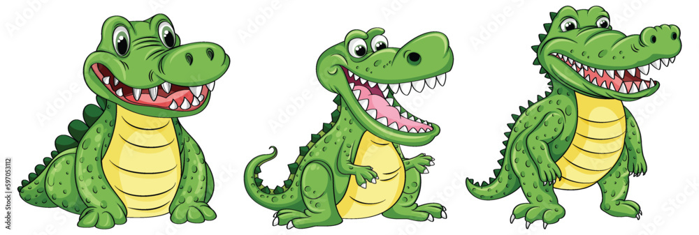 Fototapeta premium Funny Cartoon Crocodile Character