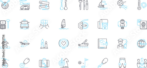 Social distancing linear icons set. Isolation, Precaution, Limited, Restriction, Protection, Distance, Careful line vector and concept signs. Distance-learning,Quarantine,ion outline Generative AI