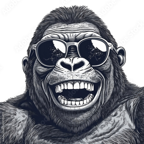 Gorilla wearing Sunglasses photo