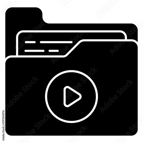 A unique design icon of video folder 