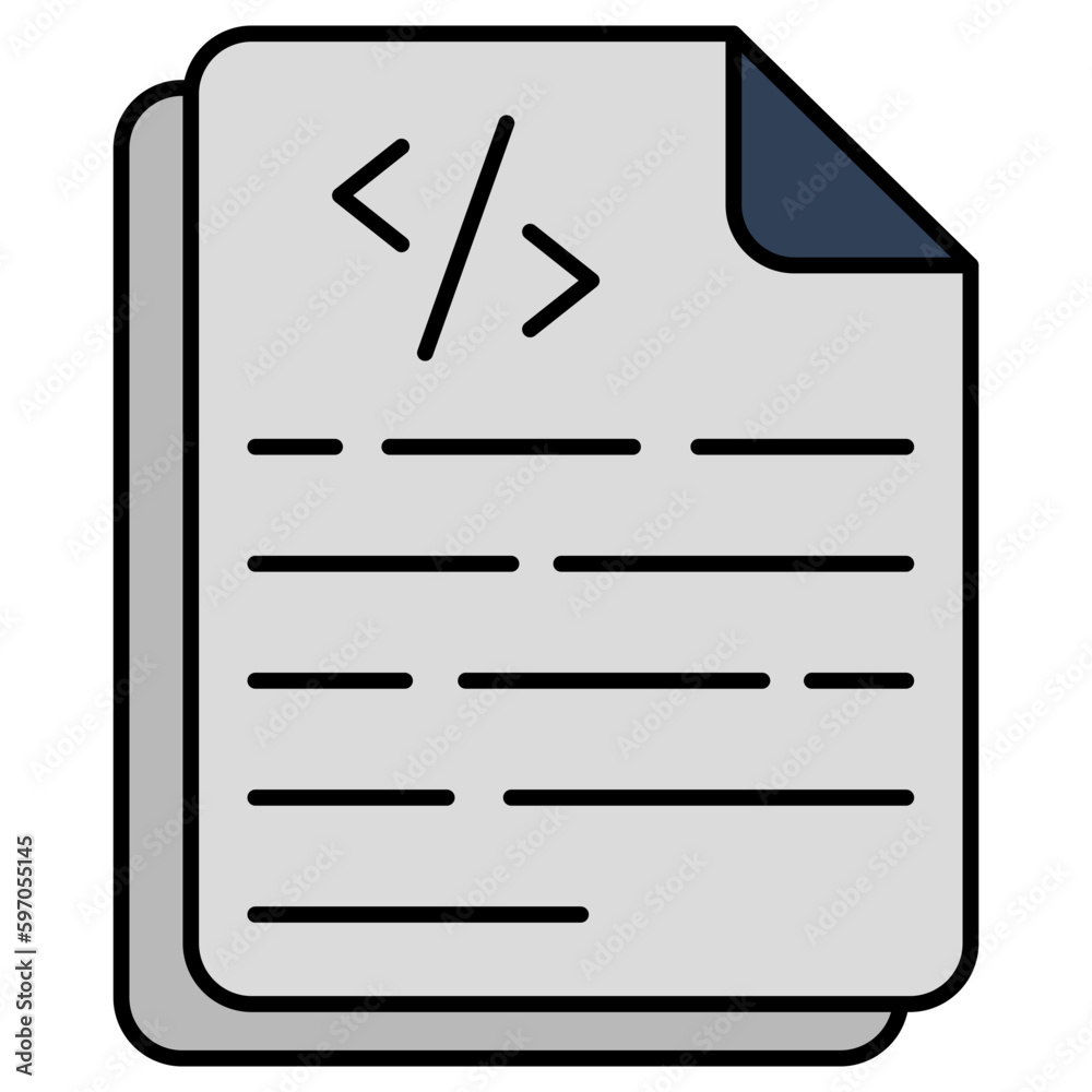 A flat design icon of coding file A flat design icon of coding file