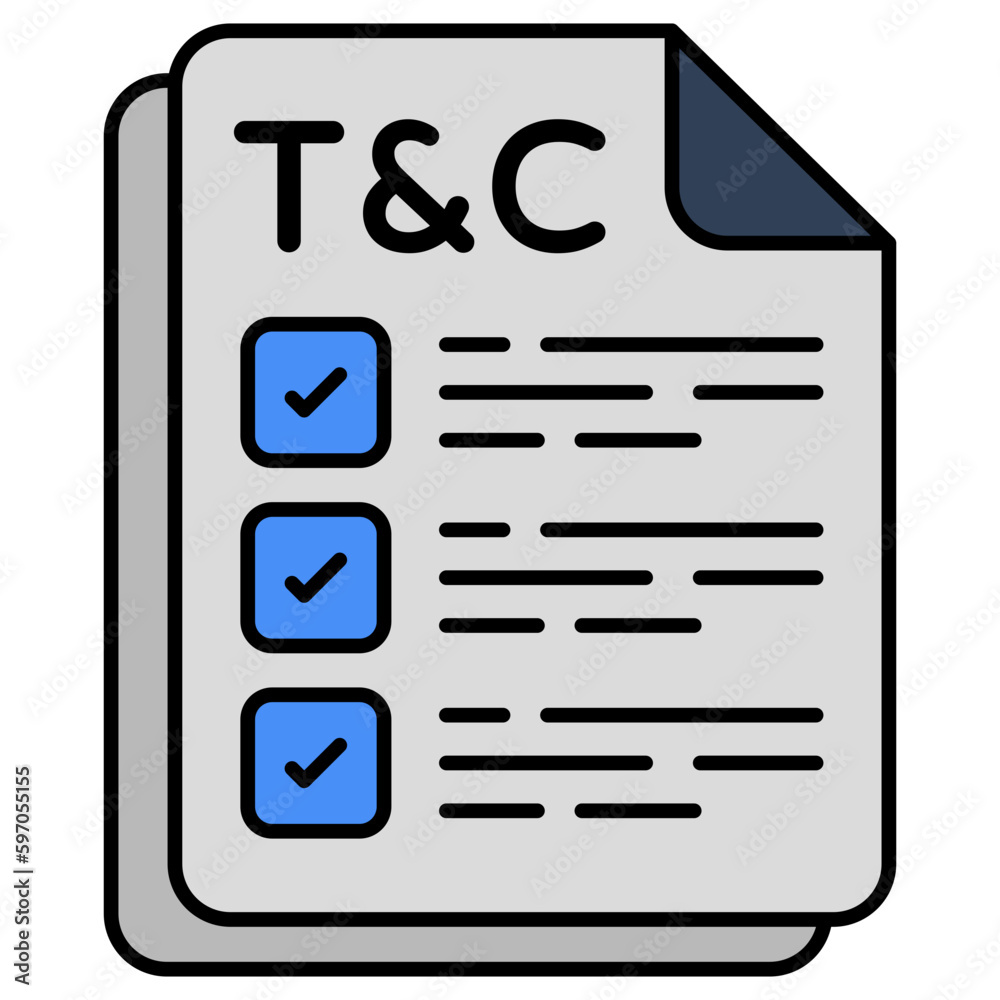 An icon design of terms and conditions An icon design of terms and conditions