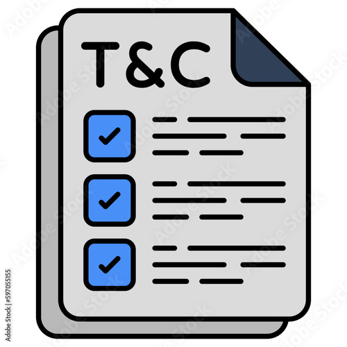 An icon design of terms and conditions 
