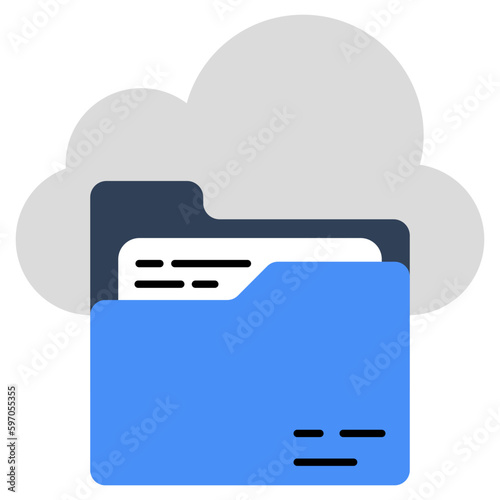 Vector design of cloud folder, flat icon 