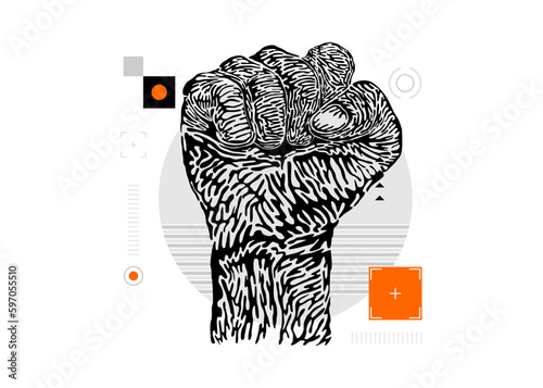 illustration of a tightly clenched fist