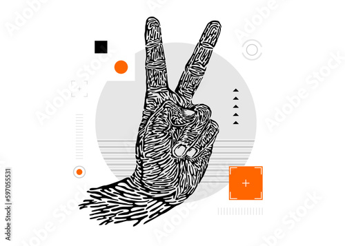 illustration victory sign shown with fingers