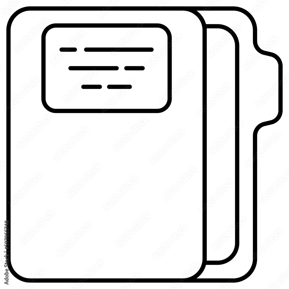 Editable design icon of folder case Editable design icon of folder case