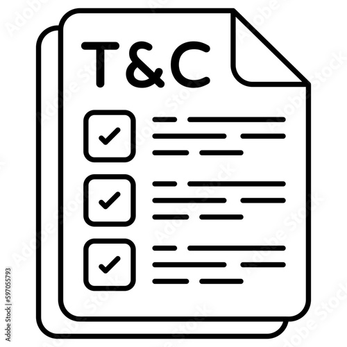 An icon design of terms and conditions 