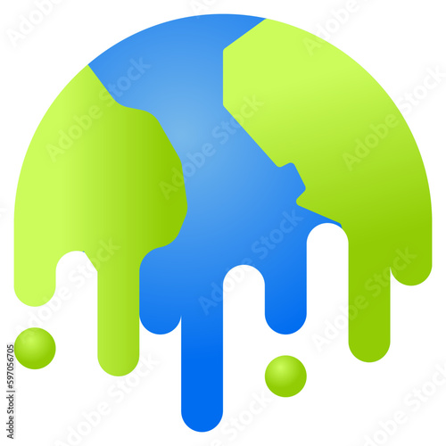 Global warming flat icon