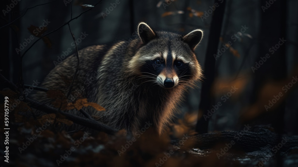 Curious and friendly raccoon. AI generated Curious and friendly raccoon. AI generated