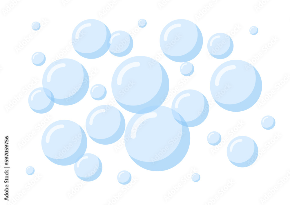 Blue soap bubbles isolated on a white background. Vector illustration Blue soap bubbles isolated on a white background. Vector illustration