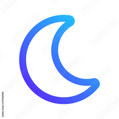 crescent moon gradient icon