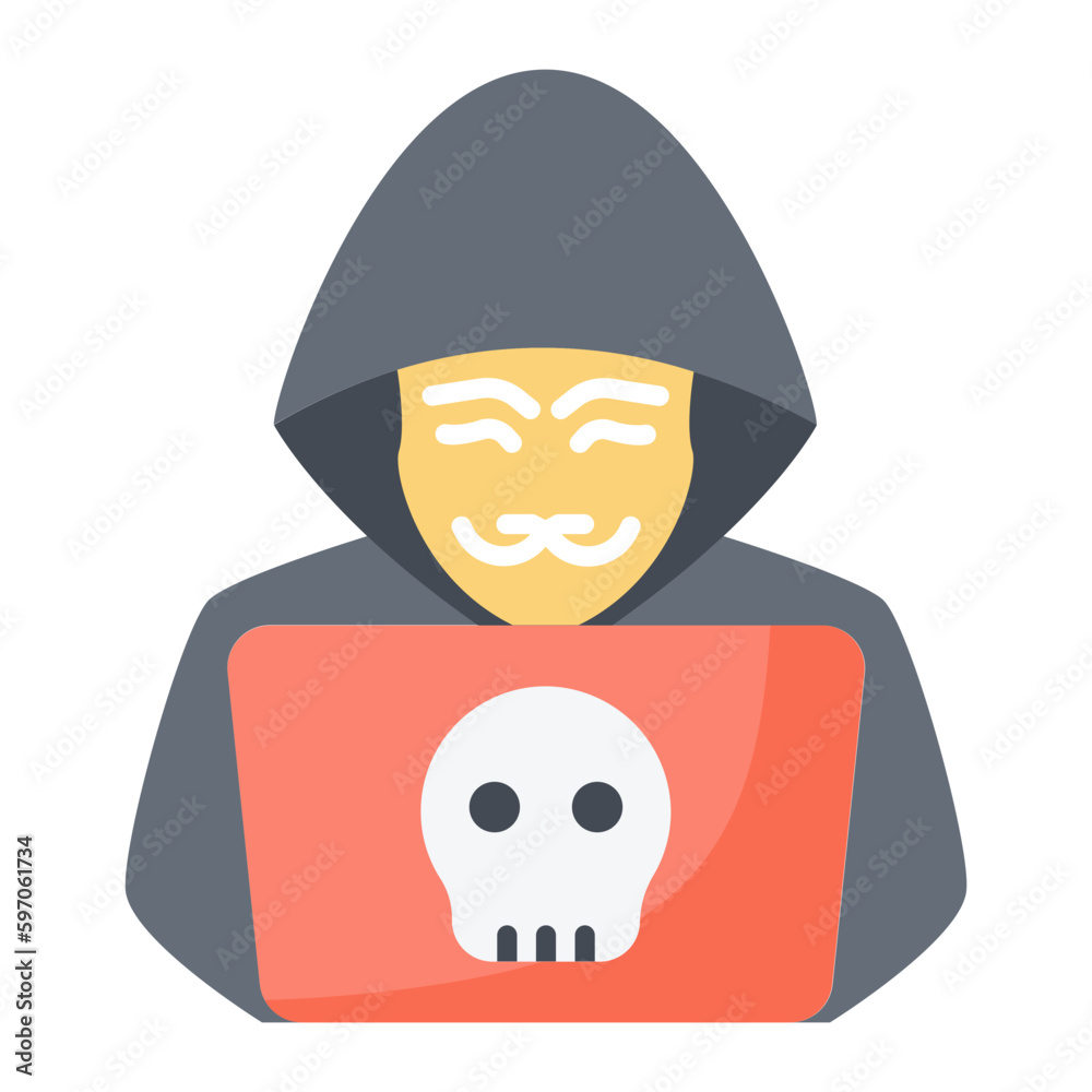 Hacker Flat Icon Hacker Flat Icon