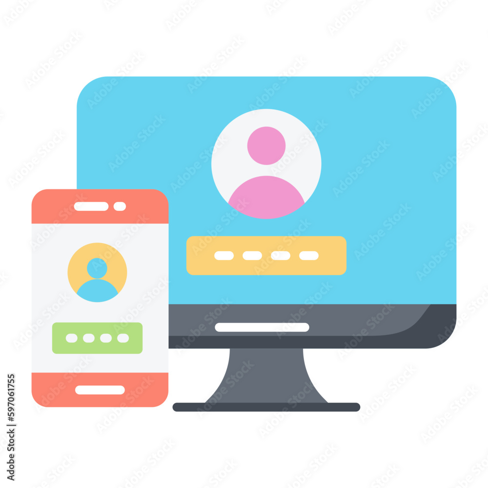 Two Factor Authentification Flat Icon Two Factor Authentification Flat Icon