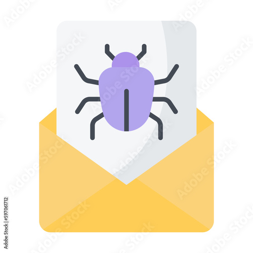 Email Virus Flat Icon