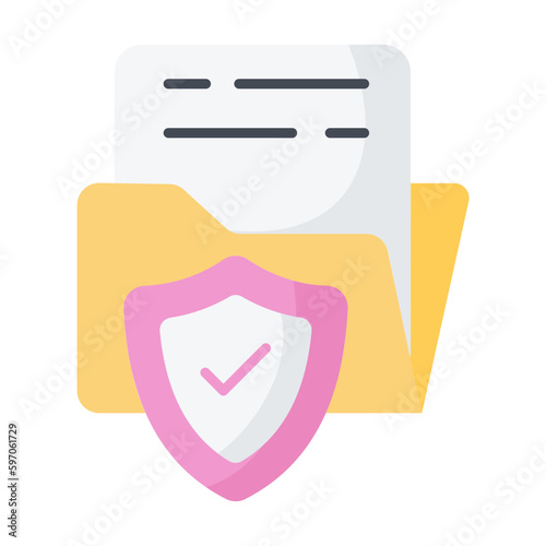 Folder Protection Flat Icon