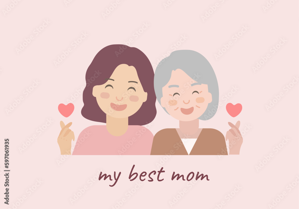 Mother and Daughter Smiling Together. Happy mother's day. Mother and Daughter Smiling Together. Happy mother's day.