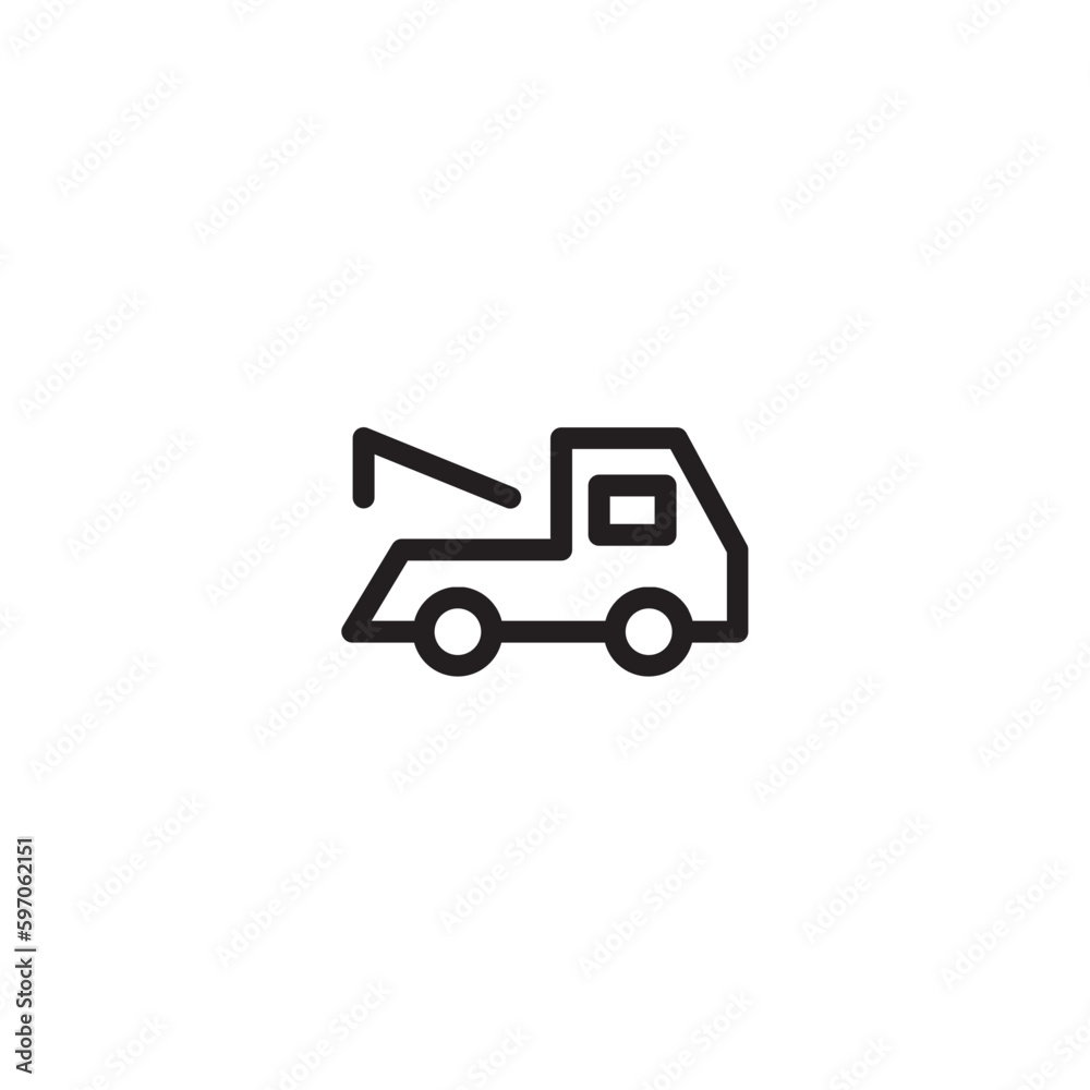 car tow truck outline icon