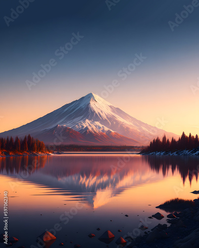 Fuji mountain, Illustration by Generative Ai © photofang
