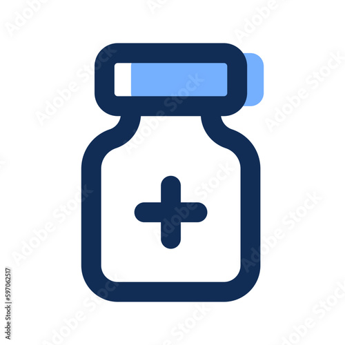 pills bottle filled line icon