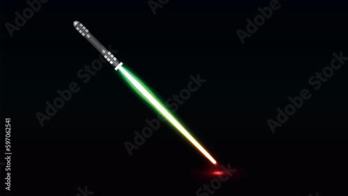 A futuristic sword with a light blade, A trace from a swing of a laser sword, Colorful Light sword on dark background vector, realistic light swords, light swords on night sky background, illustration