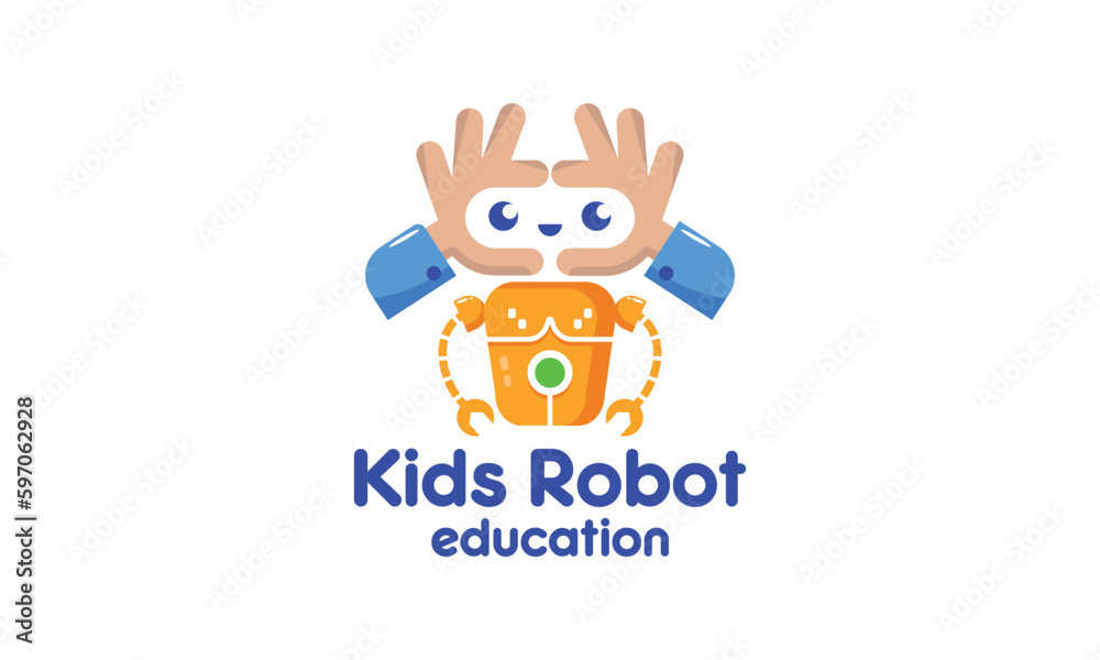 Kids Robot Education logo. Robot logo design for company