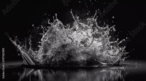 High-Speed Splash, Intricate Water Collision, water splashes forming Generative Ai