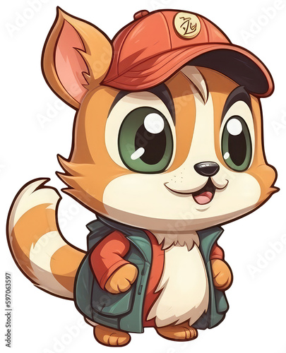 Funny and cute chipmunk transparency sticker.