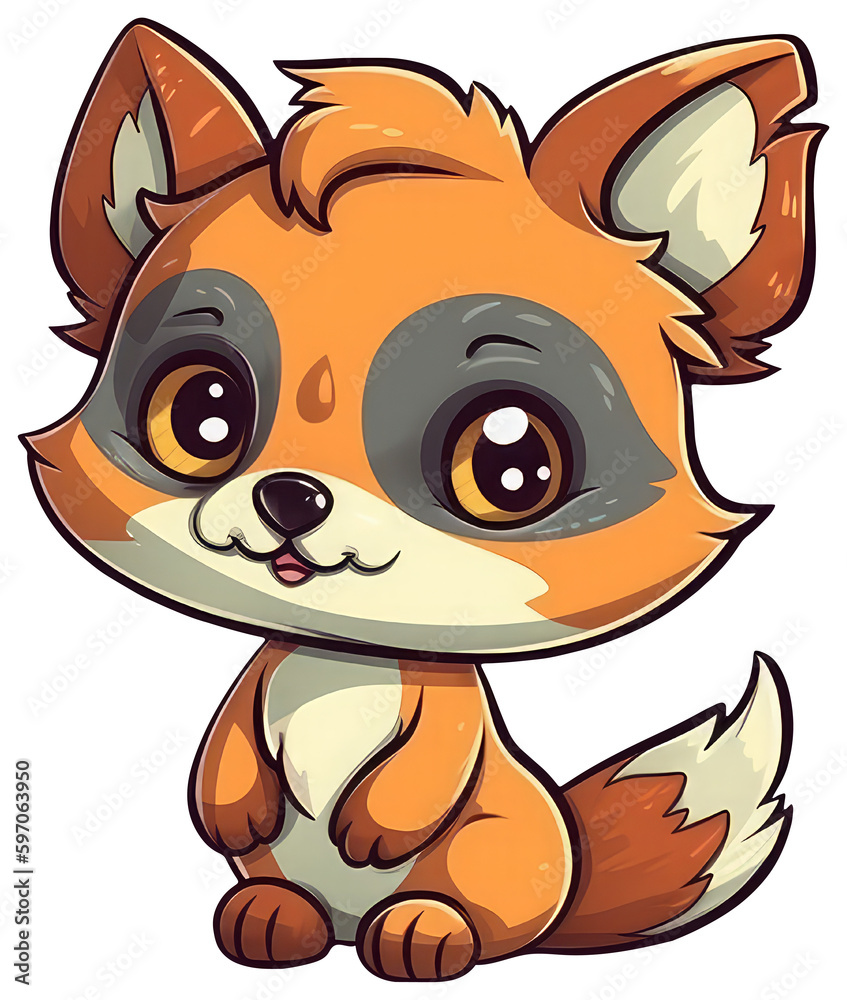 Funny and cute fox transparency sticker. Funny and cute fox transparency sticker.