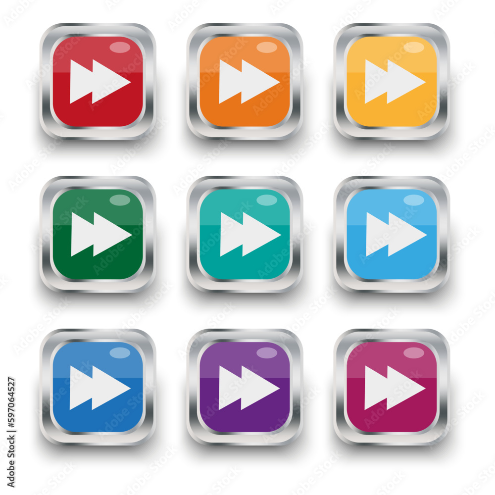 colored arrow buttons. Volumetric square buttons with arrows. Vector illustration. colored arrow buttons. Volumetric square buttons with arrows. Vector illustration.