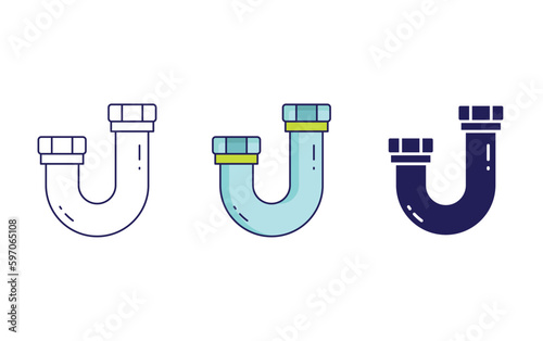 U Shaped Pipe vector icon